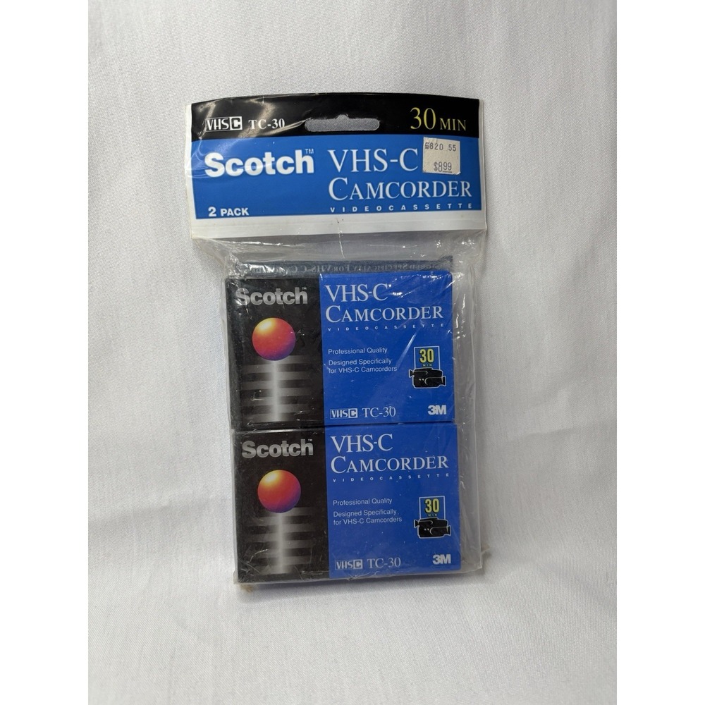 NIP Scotch VHS-C Camcorder Videocassette 2 Pack TC-30 30 Min Recordable‎ Tape